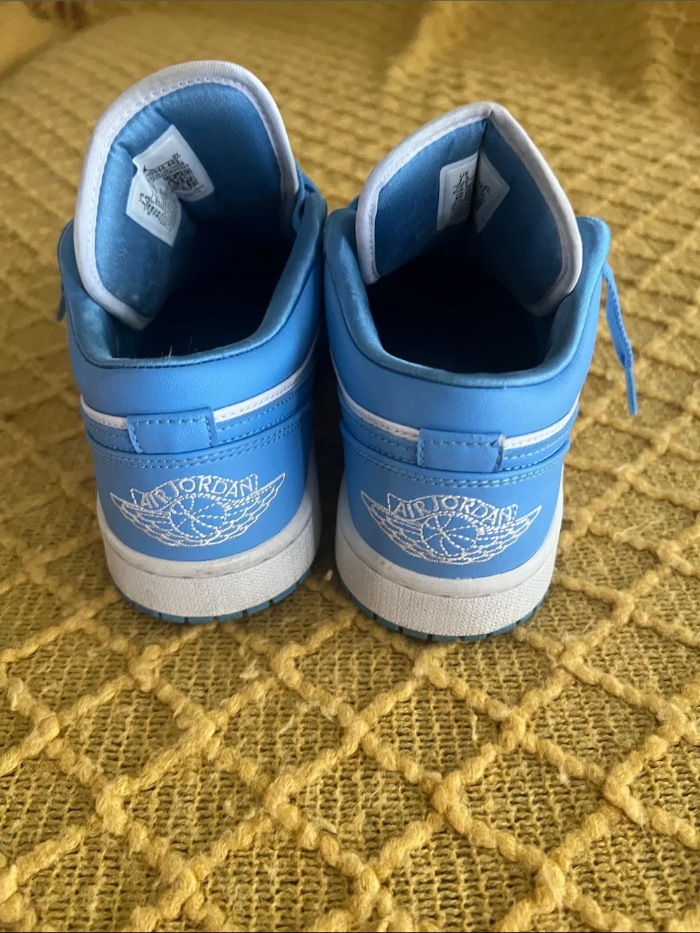 Nike Blue and White Jordan Low-Top Sneakers